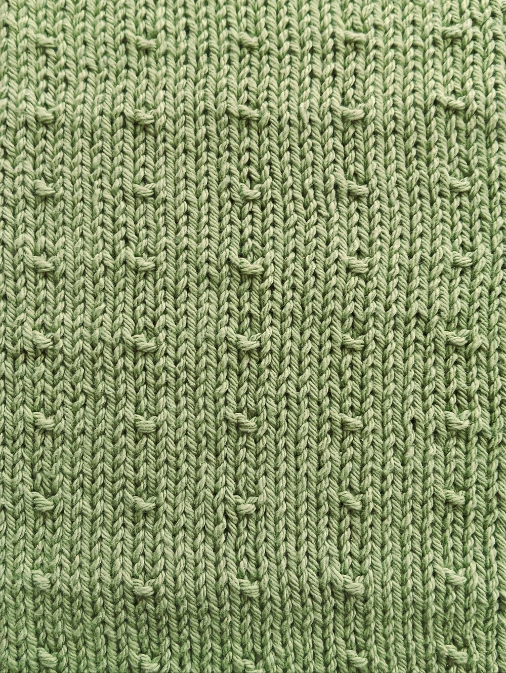 Hand Crafted Handknit Rosemary Green Cotton Dotted Design Fingertip Hand Towel